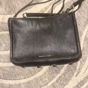 Rebecca Minkoff Textured Black Leather Shoulder Bag